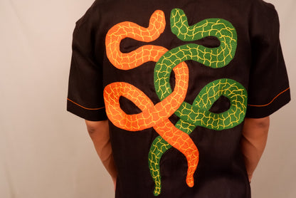 Linen Black Serpents Shirt