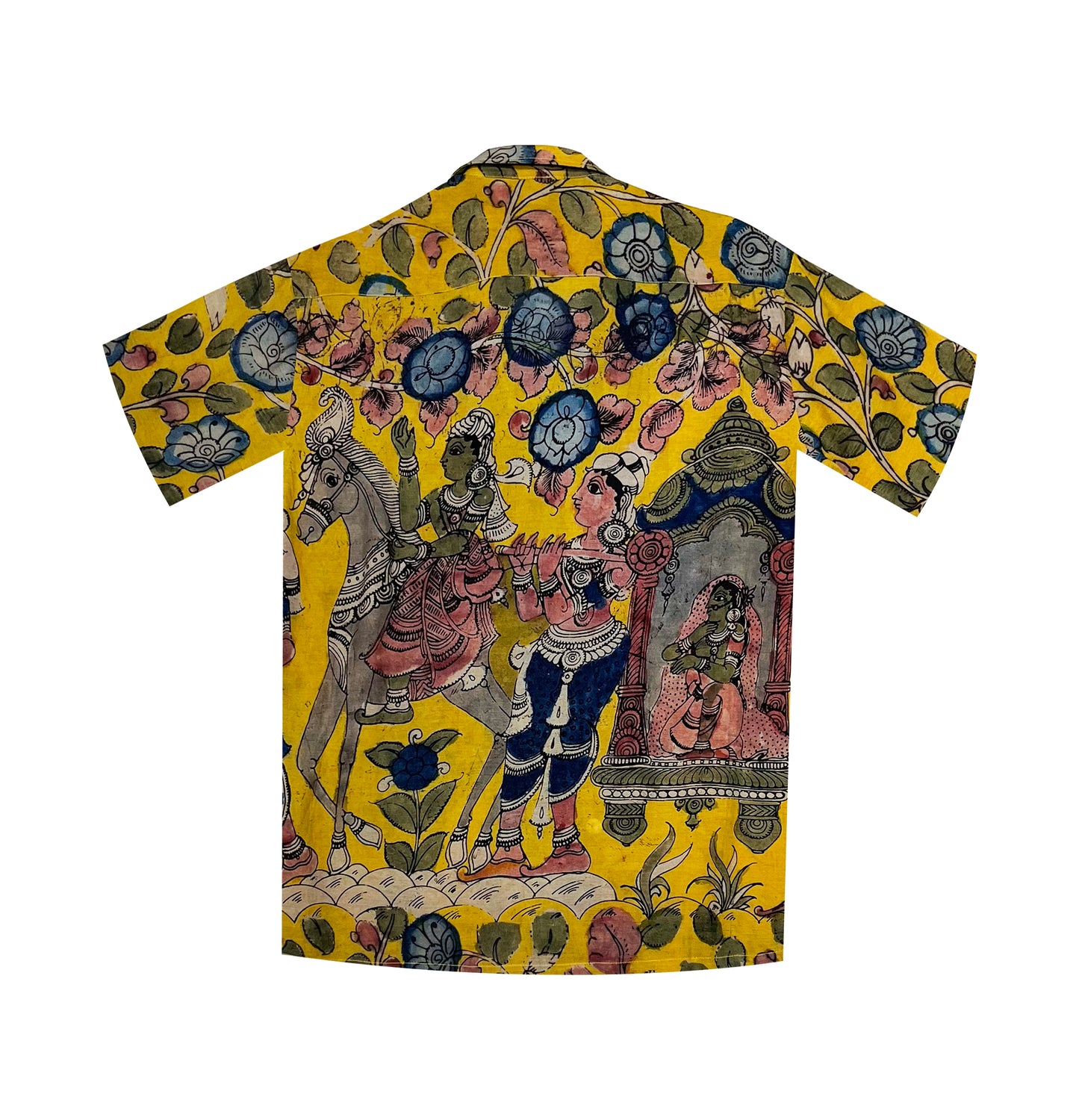 Temple Bells–Hand-Painted Kalamkari Shirt III