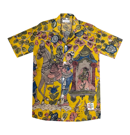 Temple Bells–Hand-Painted Kalamkari Shirt III